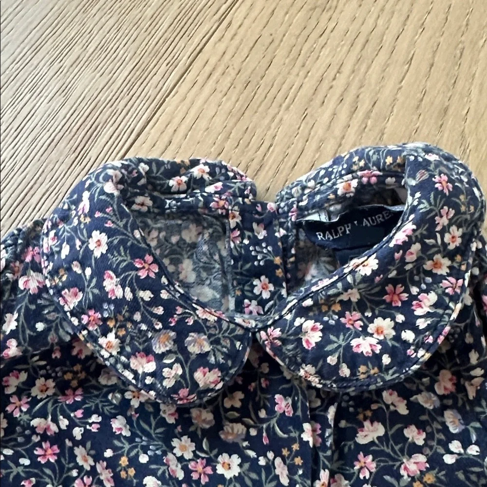 Ralph Lauren navy Floral Kids Shirt button down 18m liberty